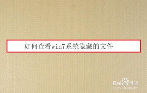 如何查看win7系统隐藏的文件
