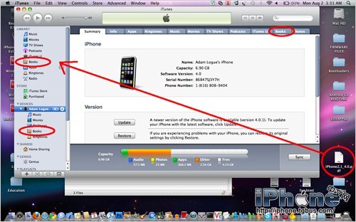 使用iTunes同步PDF越狱iPhone 4