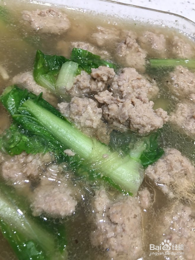 小白菜猪肉丸子汤