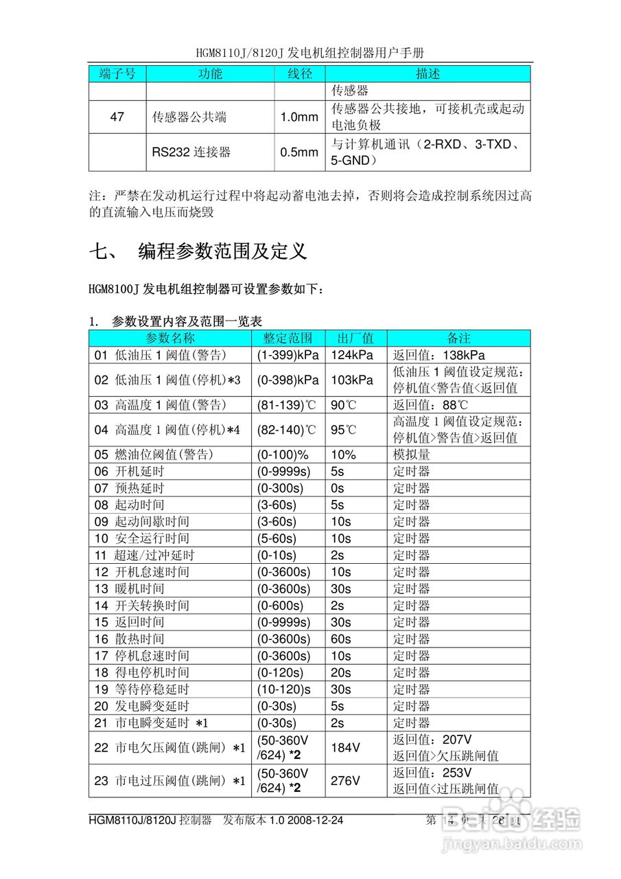 众志电子HGM8110J/8120J控制器用户手册:[2]