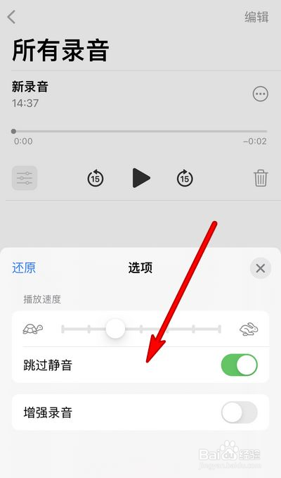 苹果手机语音备忘录如何跳过静音