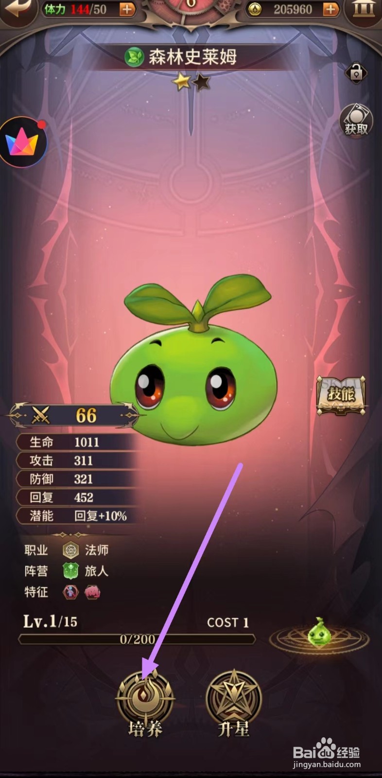 血族如何查看森林史莱姆的培养