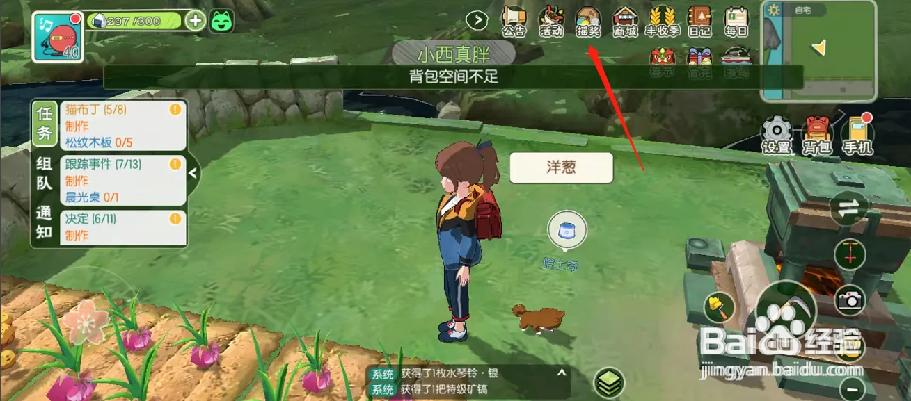 小森生活怎么得到猫咪猪猪背包