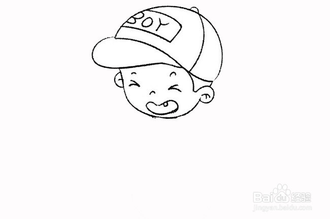换牙期的小男孩的简笔画