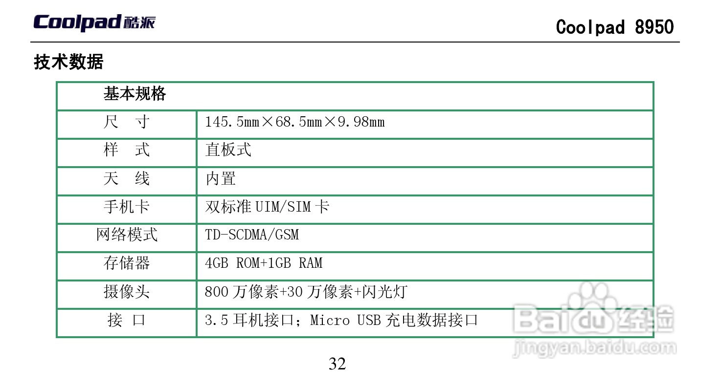 酷派 Coolpad 8950手机说明书:[5]