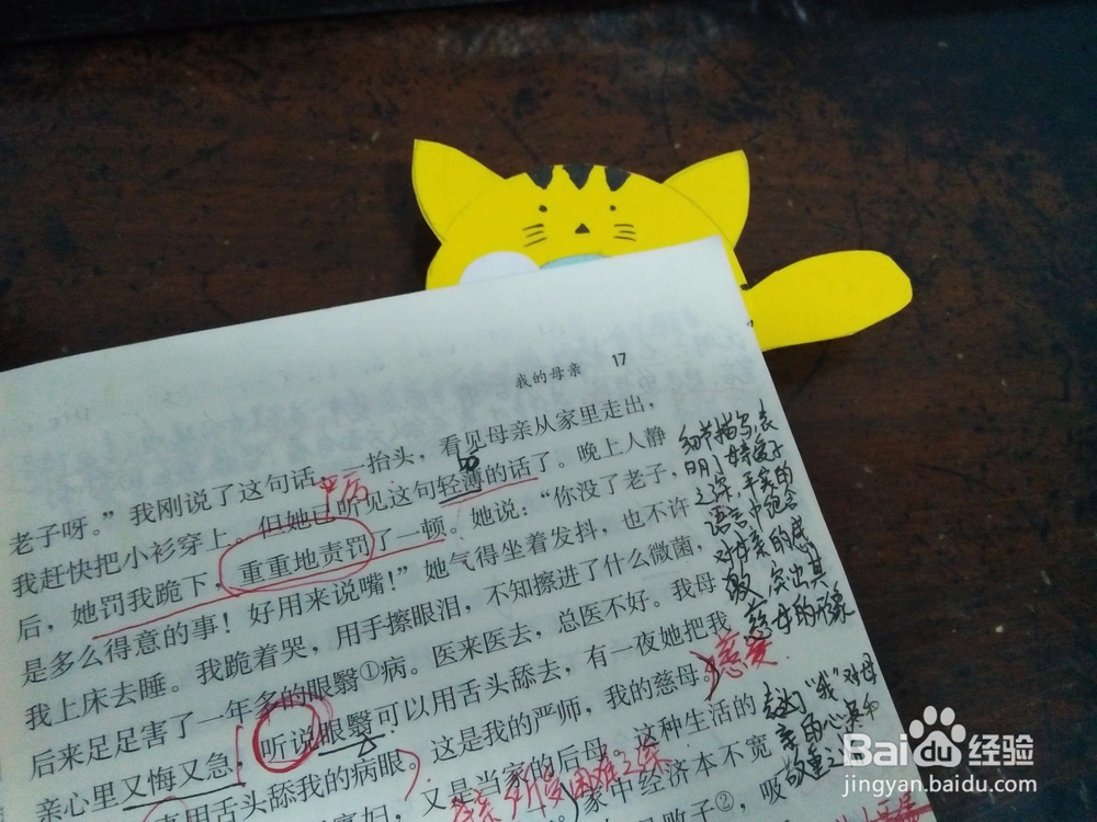 如何制作花猫书签