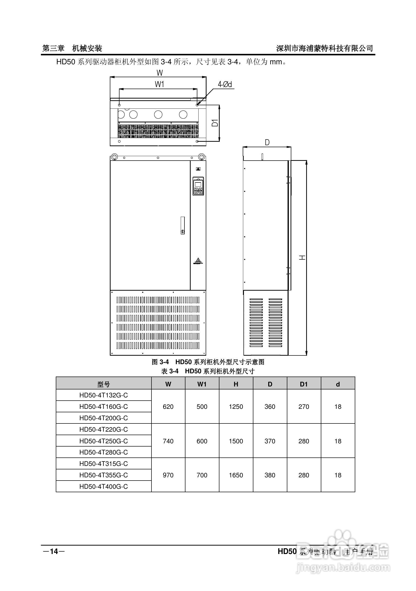 海浦蒙特HD50-6T400G高性能矢量控制驱动器用户手册:[3]