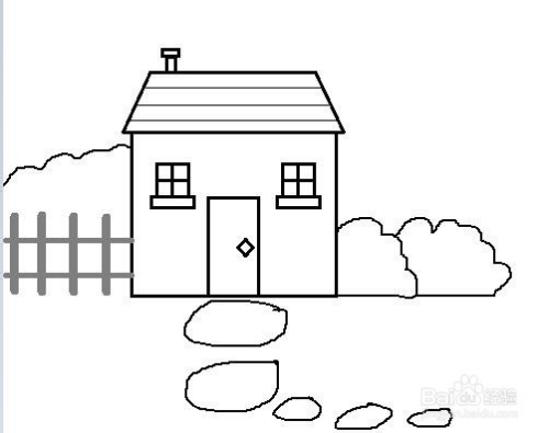 乡村房屋的简单画法
