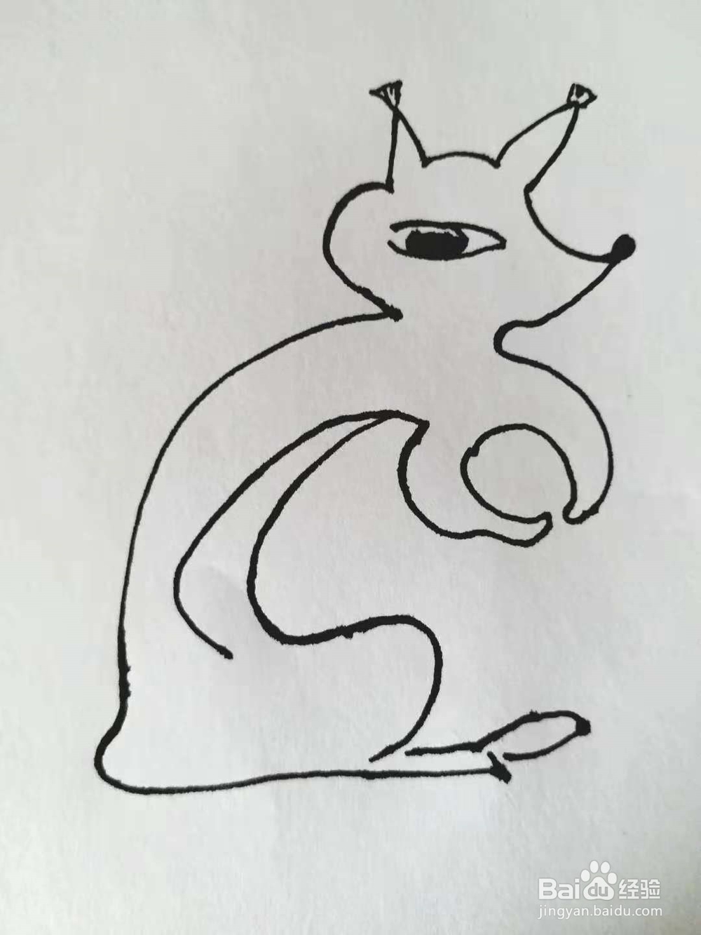 松鼠的简笔画法。