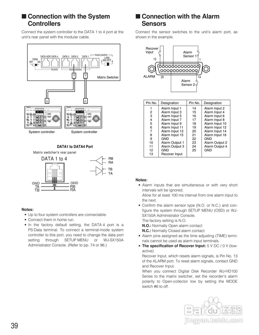 松下WJ-SX150A矩阵切换器使用说明书:[4]