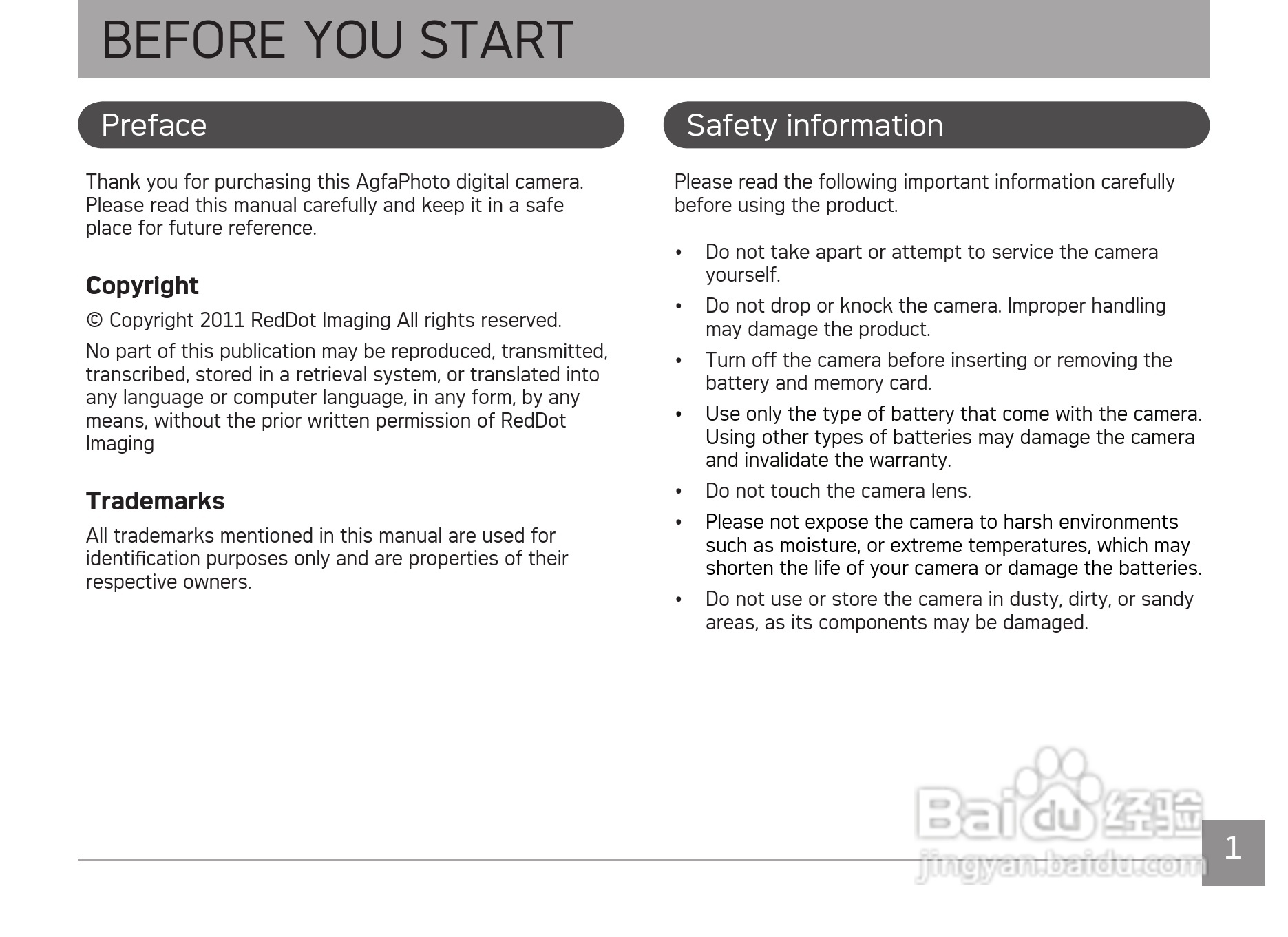 爱克发AgfaPhoto OPTIMA 147数码相机使用说明书:[1]