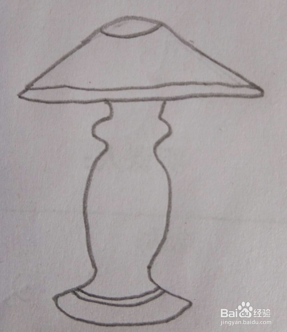 简笔画台灯画法三