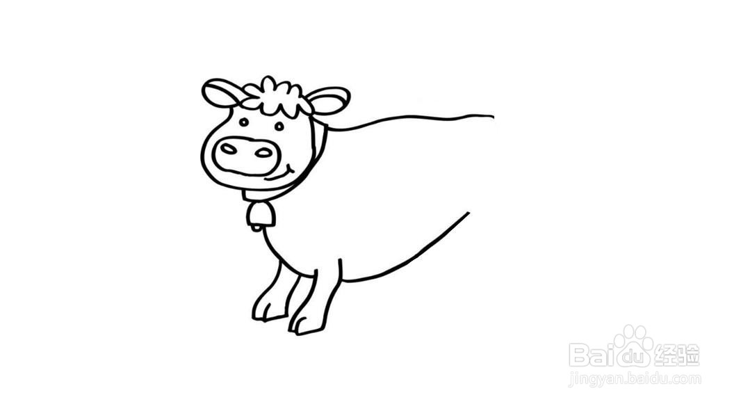 奶牛简笔画画法