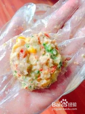 鸡胸肉虾泥蔬菜饼