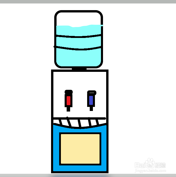 饮水机卡通字体怎么画图片