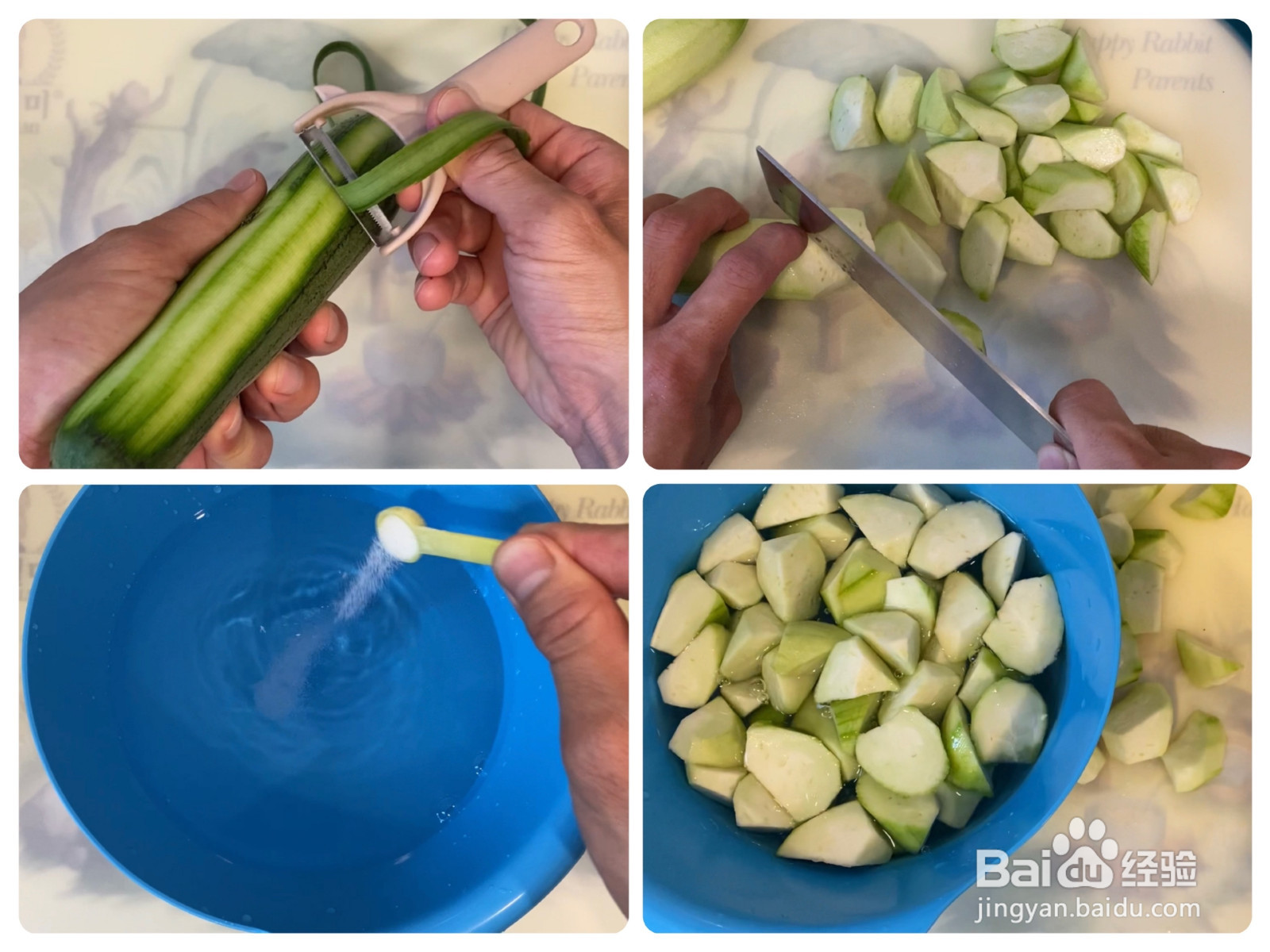 丝瓜烩油条的做法