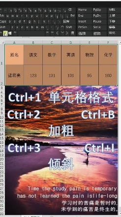 Excel表格中常用的快捷键