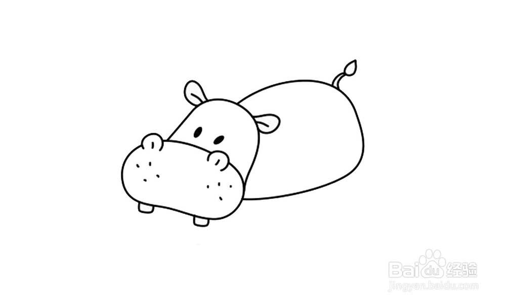 如何画出一个黄色河马