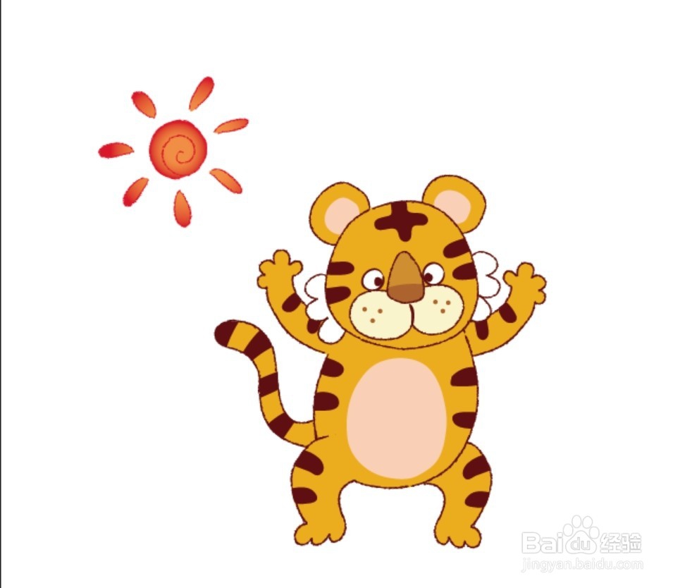 小老虎简笔画设计