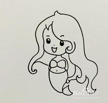 美人鱼简笔画画法