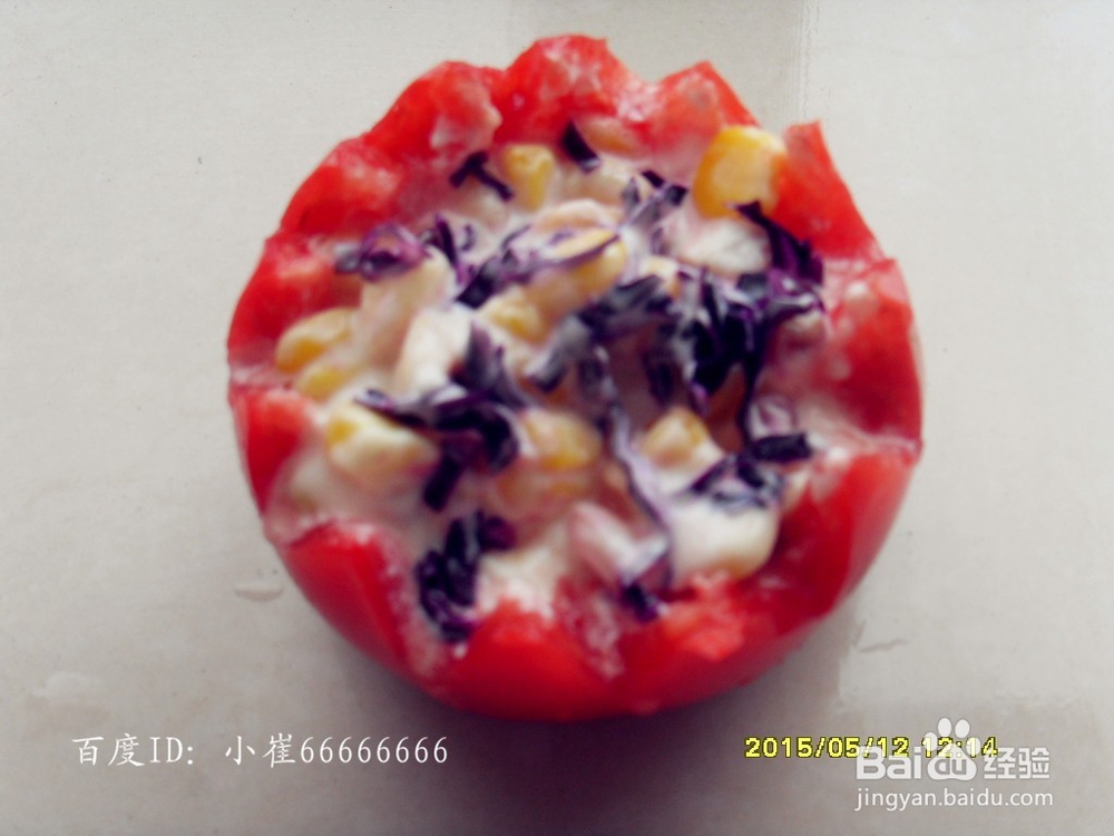 自创美容减肥小吃——另类西红柿玉米沙拉