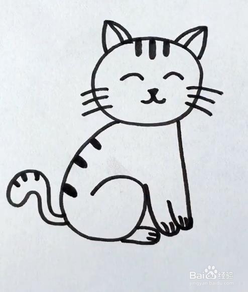 一只帅气的小猫怎么画图片