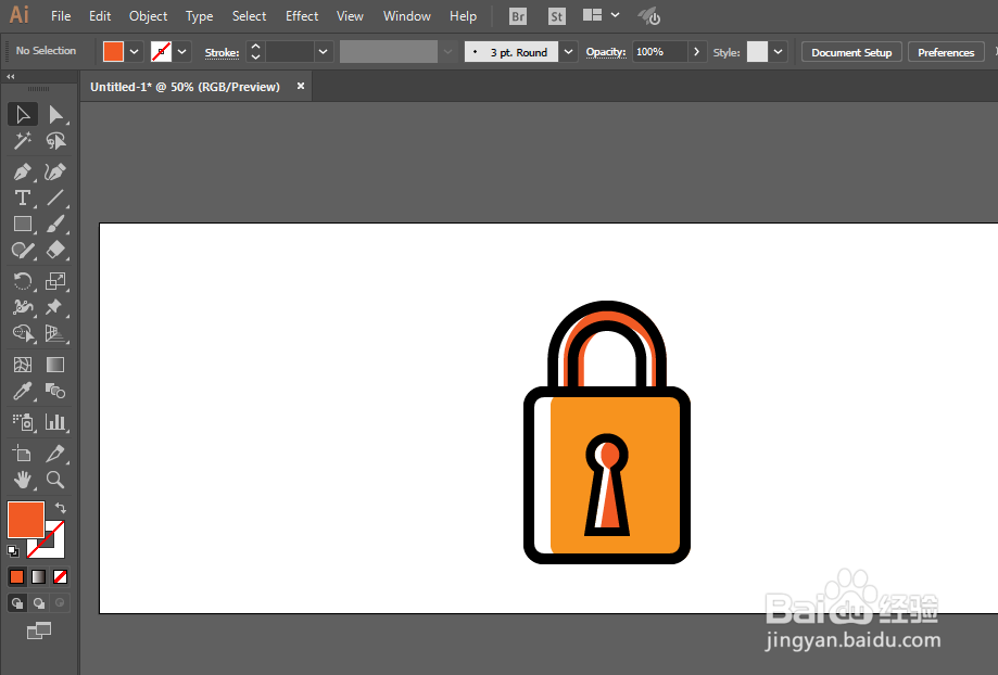 如何用ILLUSTRATOR绘制UI锁头标识
