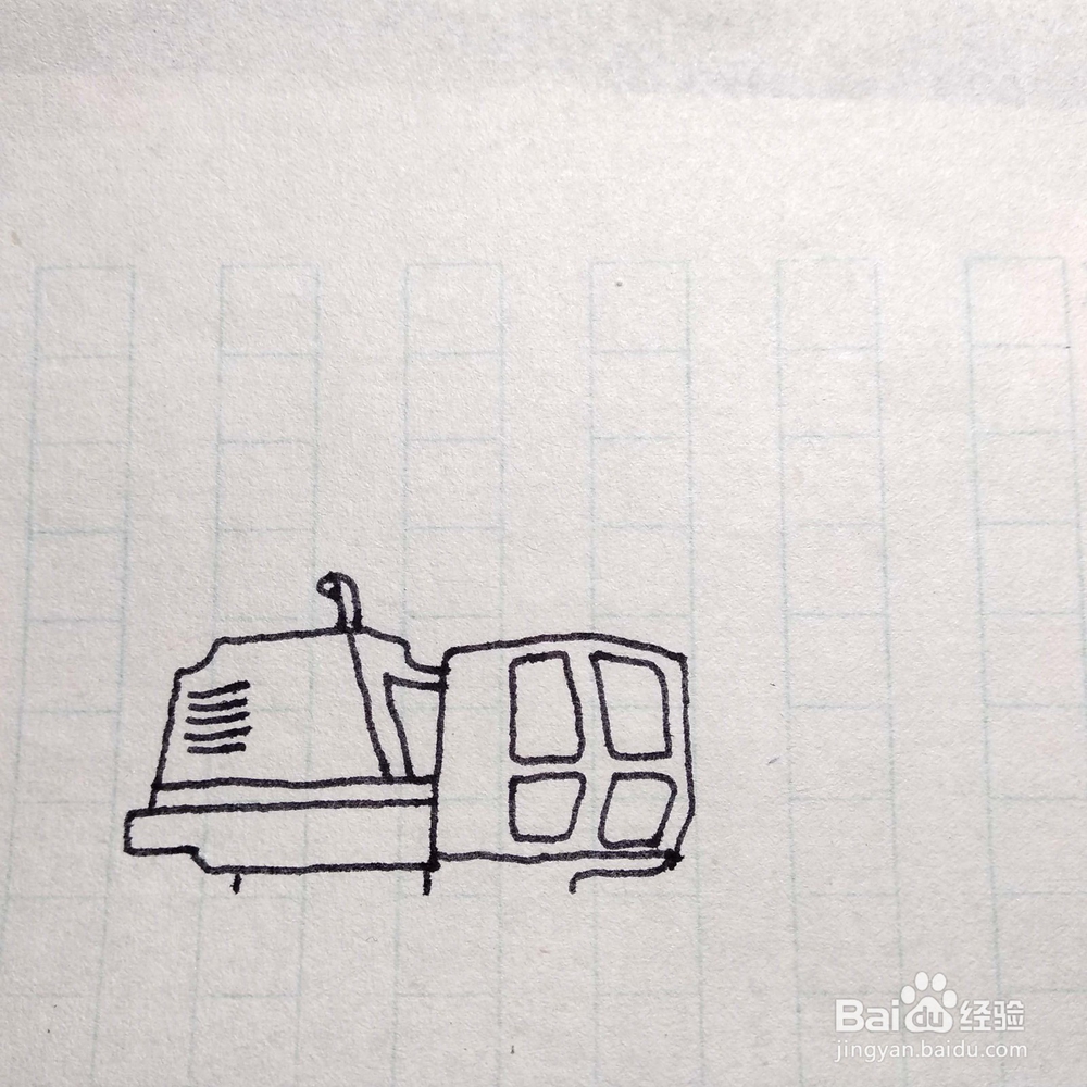 怎么画一台正在作业的起重机卡通简笔画/儿童画