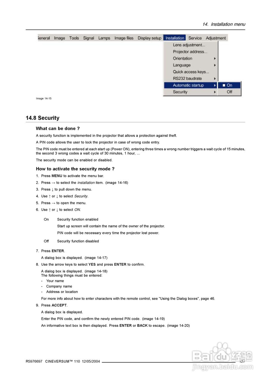 Barco巴可 Cine VERSUM 110投影机说明书:[14]