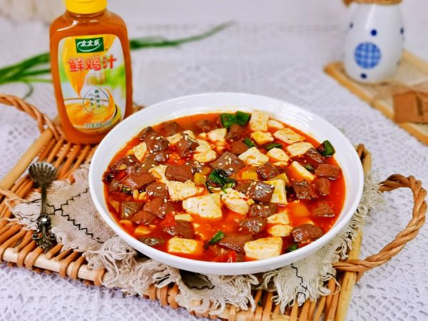 香辣鸭血烩豆腐