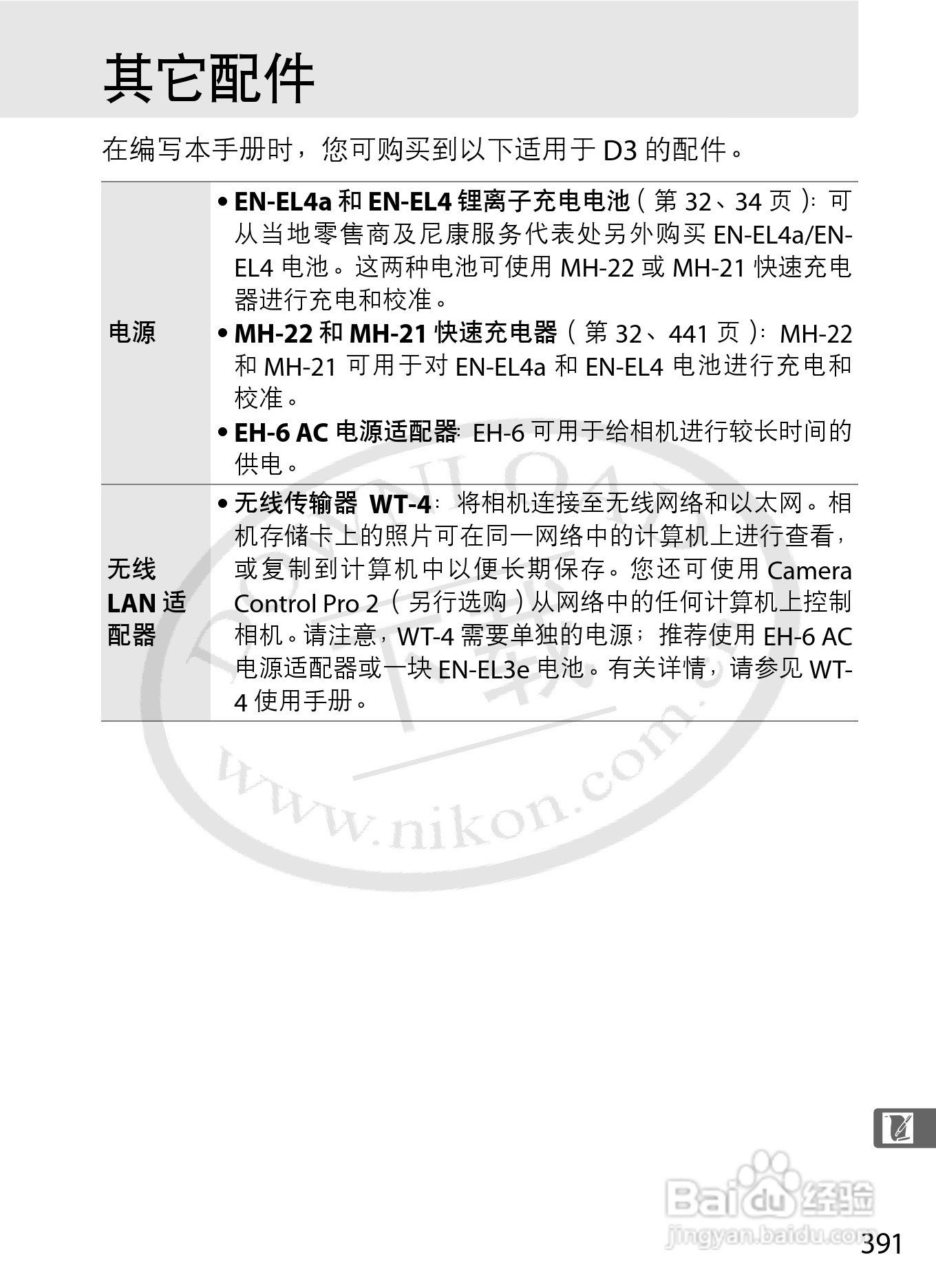 尼康D3数码相机使用说明书:[42]