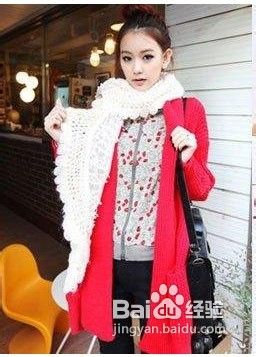 女士毛线围巾的围法