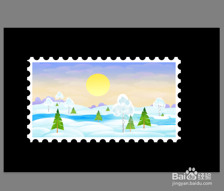 PS怎么制作邮票效果
