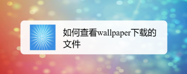 如何查看wallpaper下载的文件