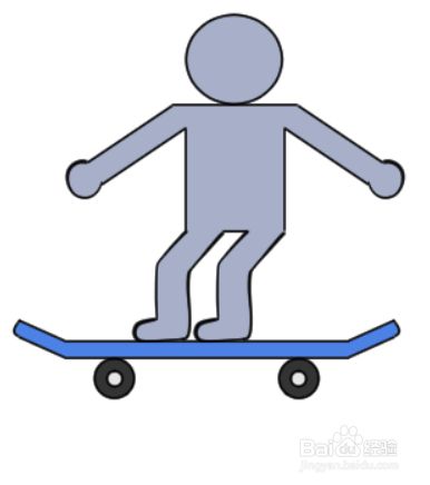 如何画小朋友玩滑板