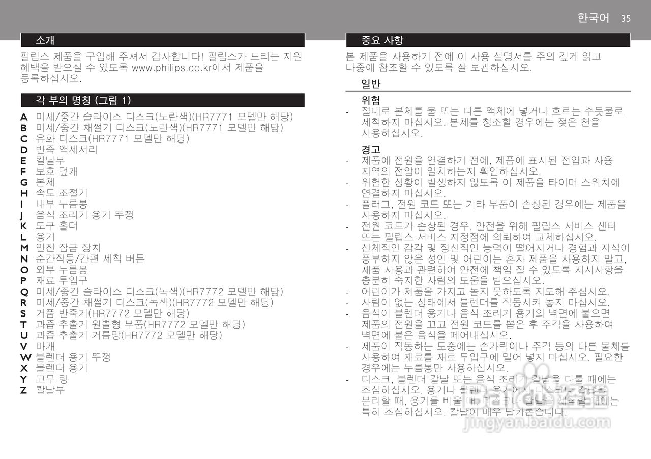 飞利浦HR7772榨汁机使用说明书:[4]