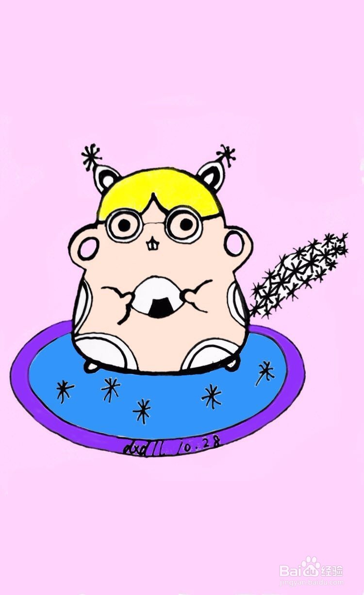 茉莉水彩手绘之松鼠学霸