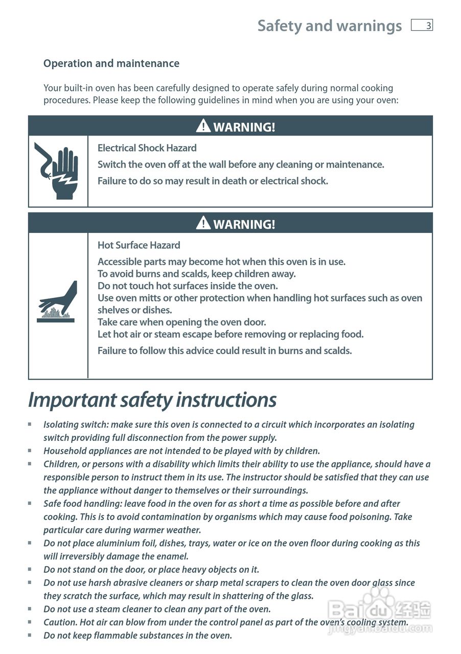 斐雪派克OB60NDEX2嵌入式烤箱说明书:[1]