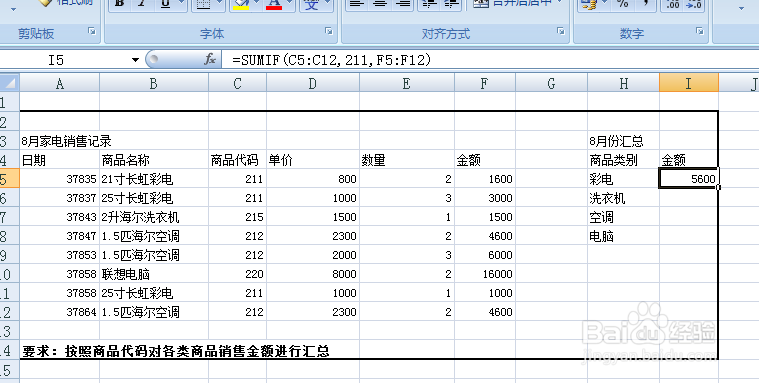 【EXCEL】如何使用条件求和SUMIF函数