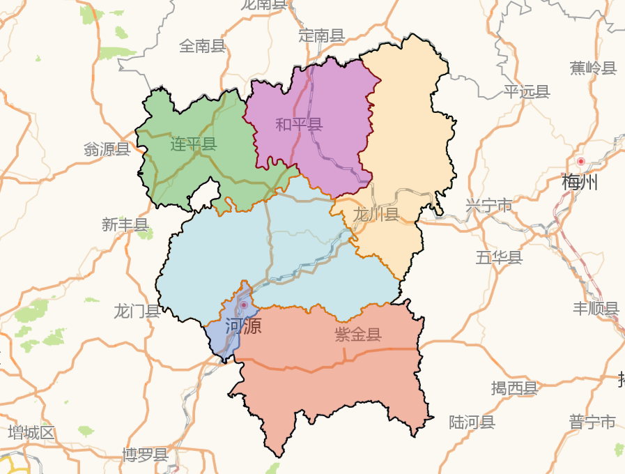 请问：河源有几个县，几个区，分别是什么