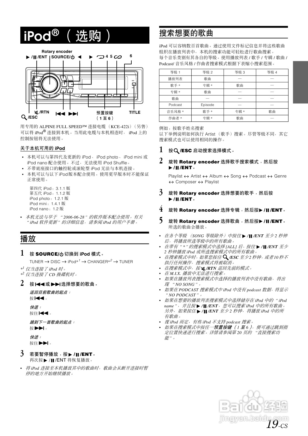 阿尔派(CDA-9885)型接收机说明书:[2]
