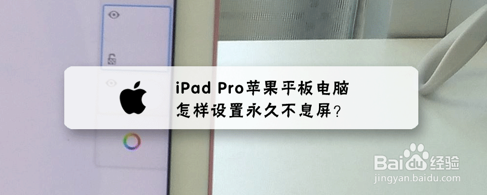 iPad Pro苹果平板电脑怎样设置永久不息屏