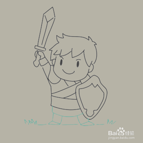 如何手工画卡通勇士简笔画？