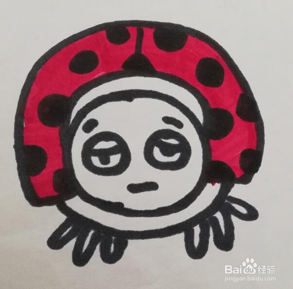 儿童简笔画 昆虫的画法 七星瓢虫的画法