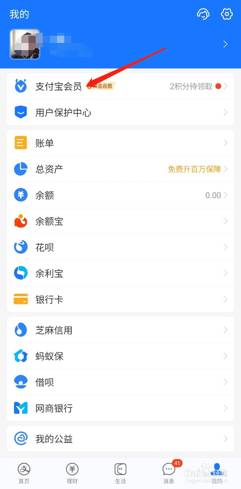支付宝怎么查看会员积分兑换记录