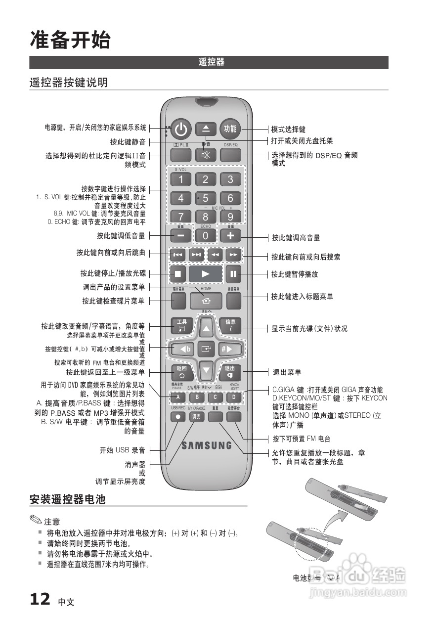 三星HT-E355K家庭影院使用说明书:[1]