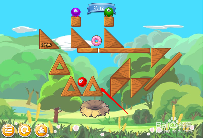 小游戏泡泡鸟历险记第12关