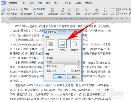 WPS文档段落如何设置首字下沉