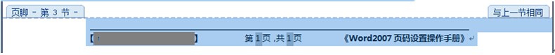 Word2007页码设置操作手册