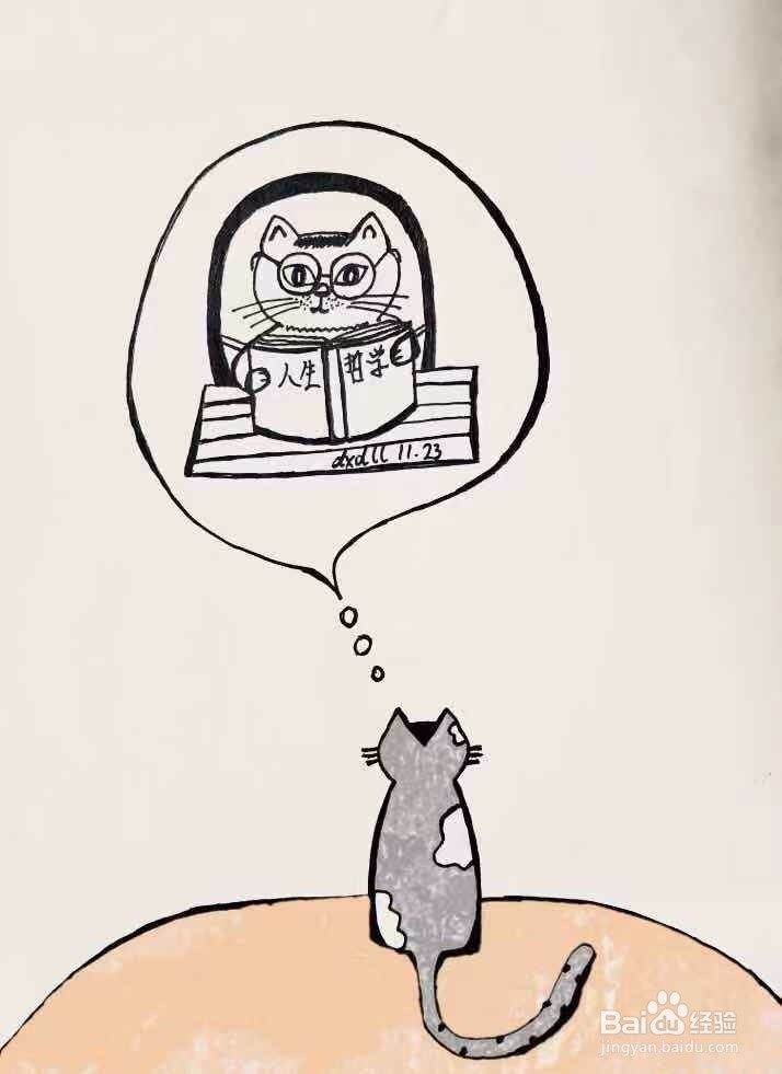 茉莉蜡笔手绘之喵星人的想法